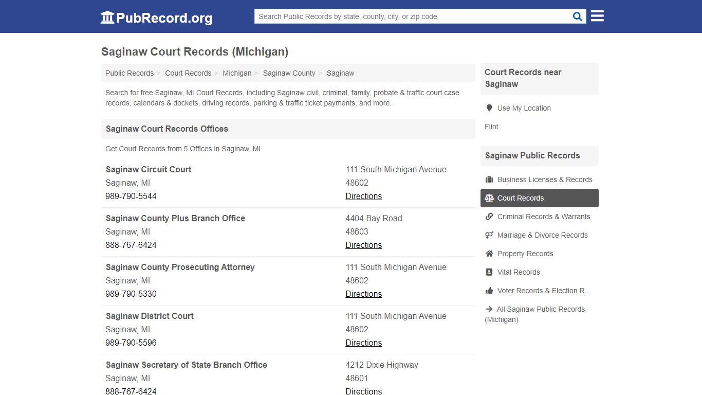 Free Saginaw Court Records (Michigan Court Records)
